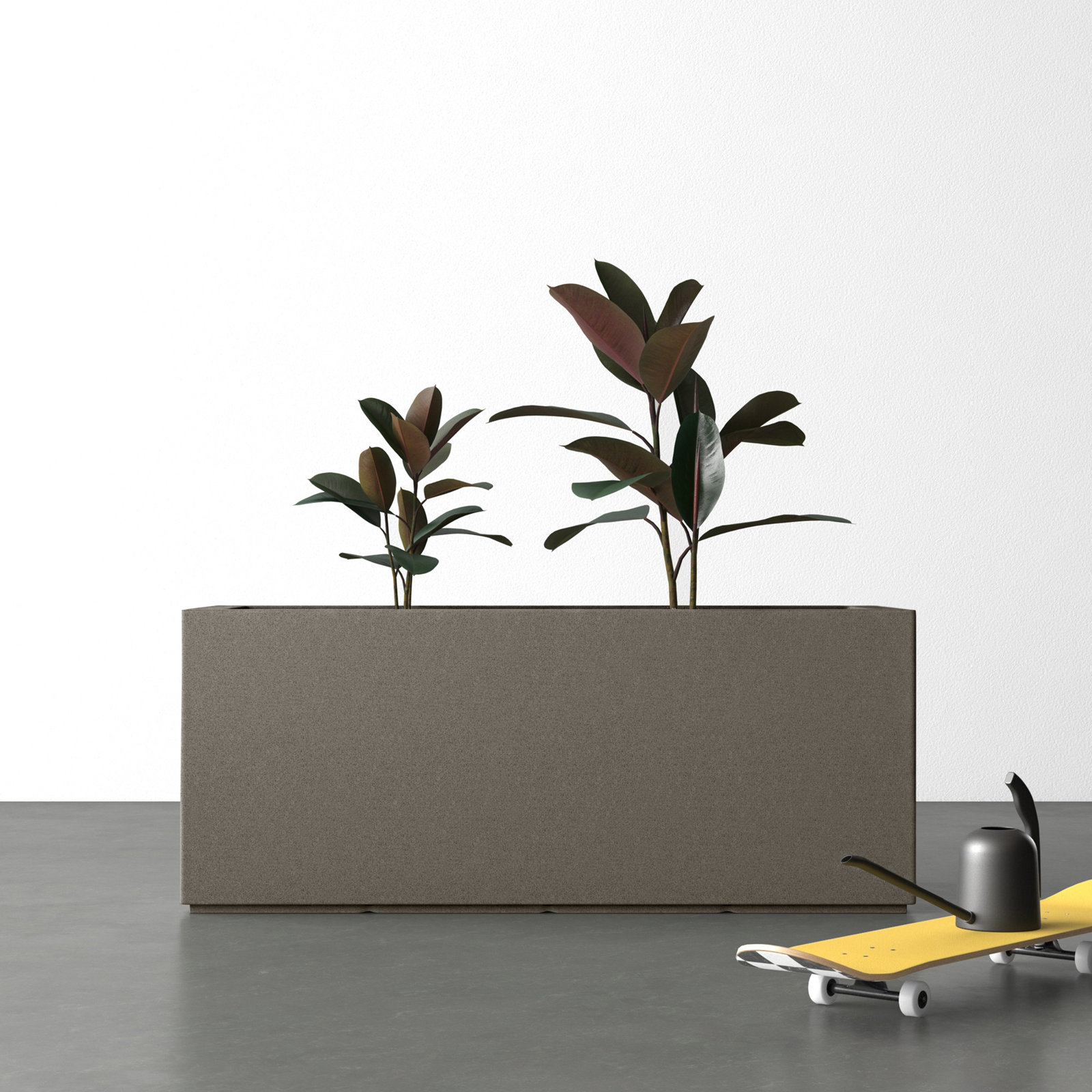 Gita Planter Box, Slate Gray, 19" H x 46" W x 17" D