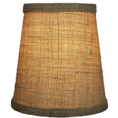 6" H X 5.5" W Empire Lamp Shade -  (Bulb Clip Attachment) In Burlap Off White