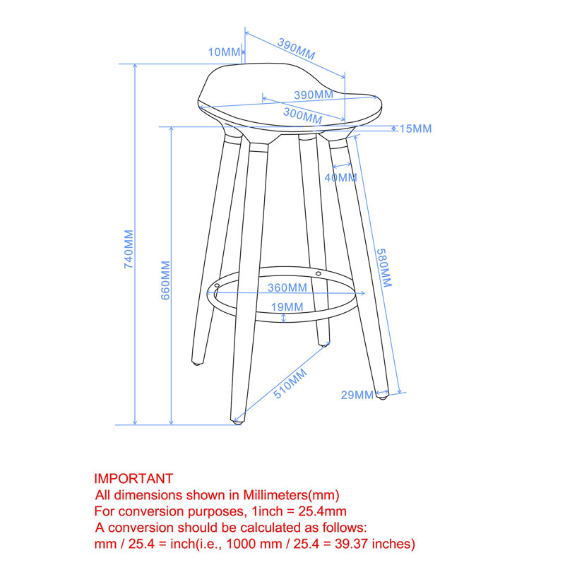 Tabouret de comptoir 26 po Kian