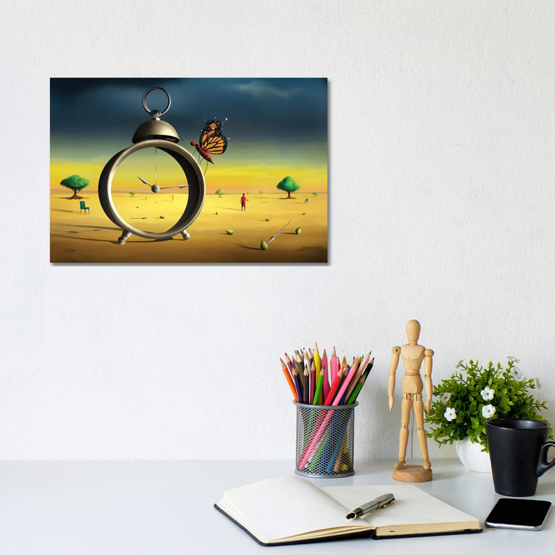 Cena Com Despertador (Scene With Alarm Clock) by Marcel Caram - Print on Canvas, Wrapped Canvas, 20.32 cm H x 30.48 cm W