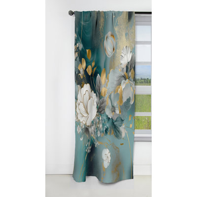 Eline - Rideau à motif floral - Rideau occultant à motif floral - 1 panneau
