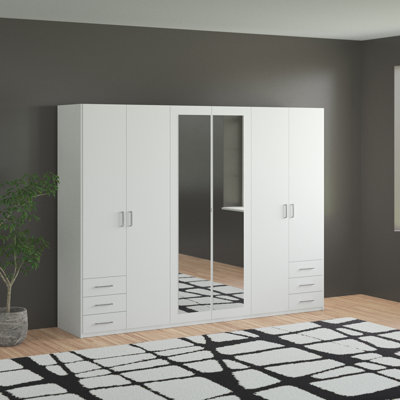 Adrik 6 Door Manufactured Wood Wardrobe