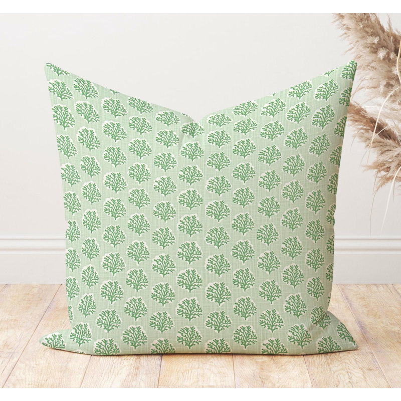 Housse de coussin en coton Seafoam, Carré 17 po
