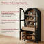 Armoire de cuisine, armoire de ferme arquée avec porte en verre, tablettes réglables et tiroir caché-928439015