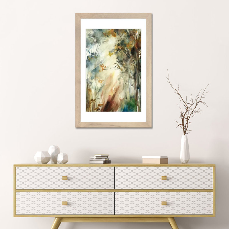 Forêt d'automne II par Sophie Rodionov, Papier avec cadre photo en bois naturel, H 24 po x l 16 po x P 1 po