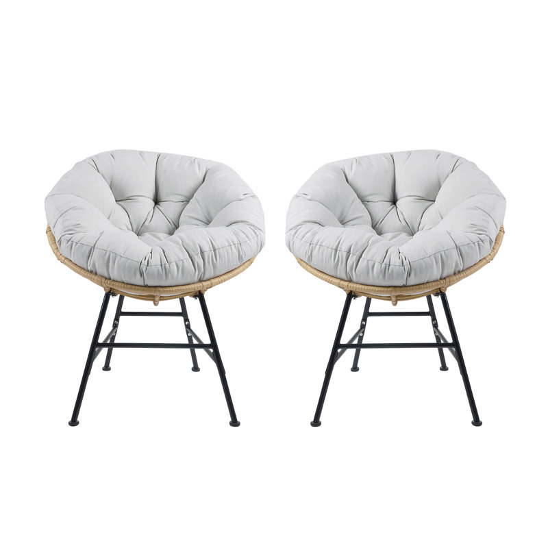 Ensemble de 2 chaises longues en osier Palos