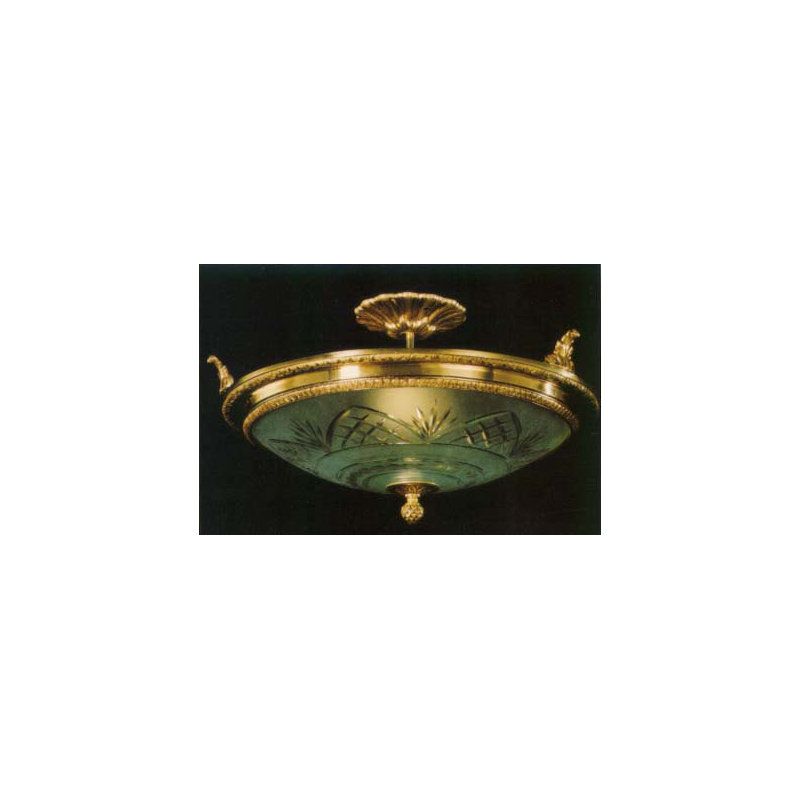 Delagarza Glass Semi Flush Mount, French Gold