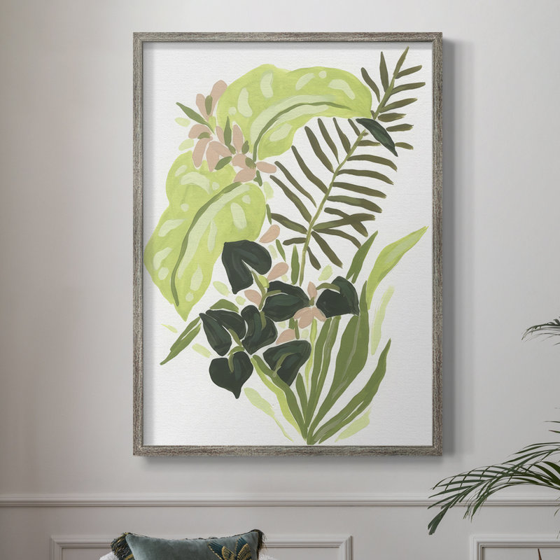 «Lime Leaf Medley I», reproduction encadrée - bois massif 2974182, H 15 po x l 12 po