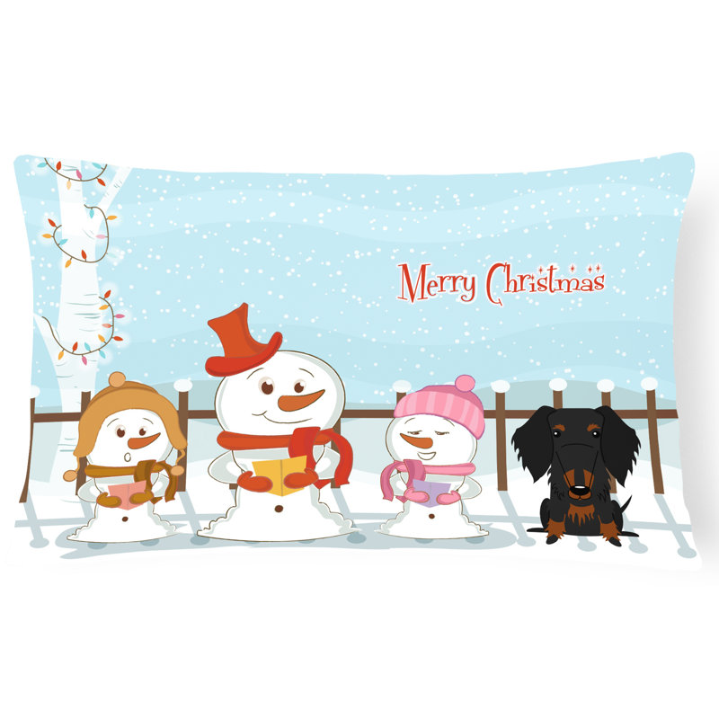 Coussin lombaire intérieur / extérieur Merry Christmas, Noir / brun clair