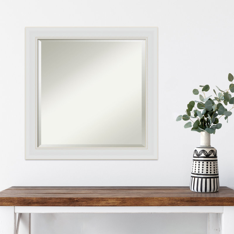 Flat Wall Mirror, 24" x 24", White