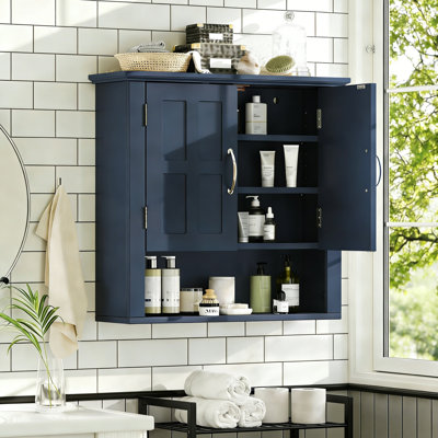 Armoire à pharmacie murale de salle de bain avec tablettes réglables