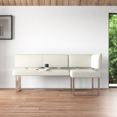 Ondina Contemporary Upholstered Nook w/ Steel Legs