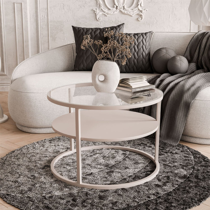Frame Coffee Table with Storage, Clear
