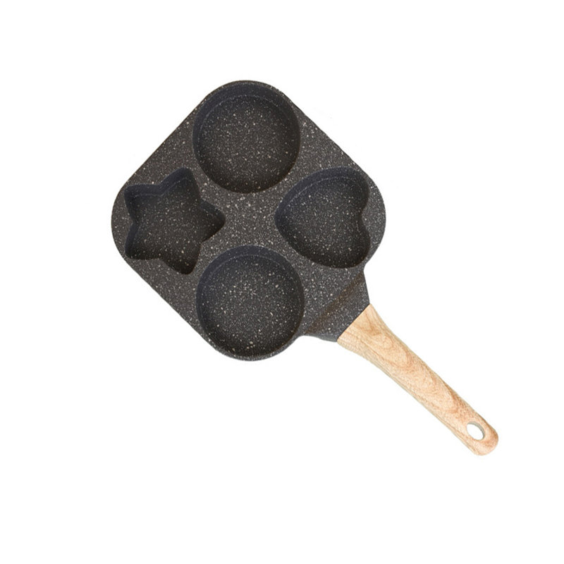 Fried Egg Pan Pancake Pan 4 Cups Egg For Gas Stove Induction, Black