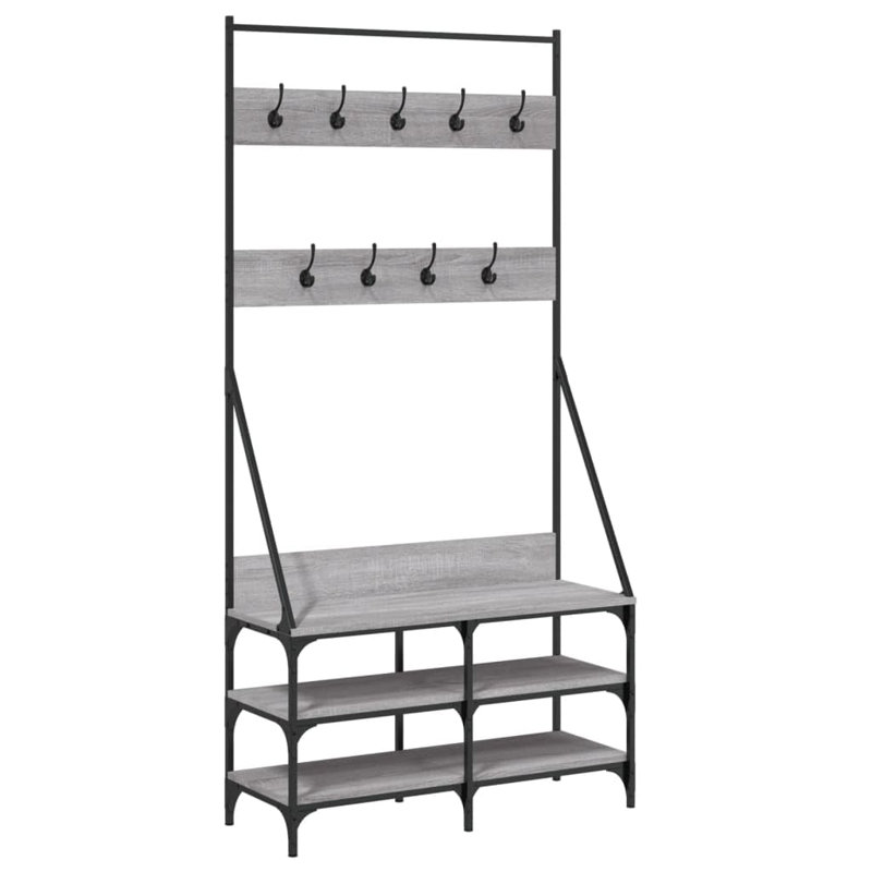 Annelene Hall Tree 90cm Wide, Black/Grey