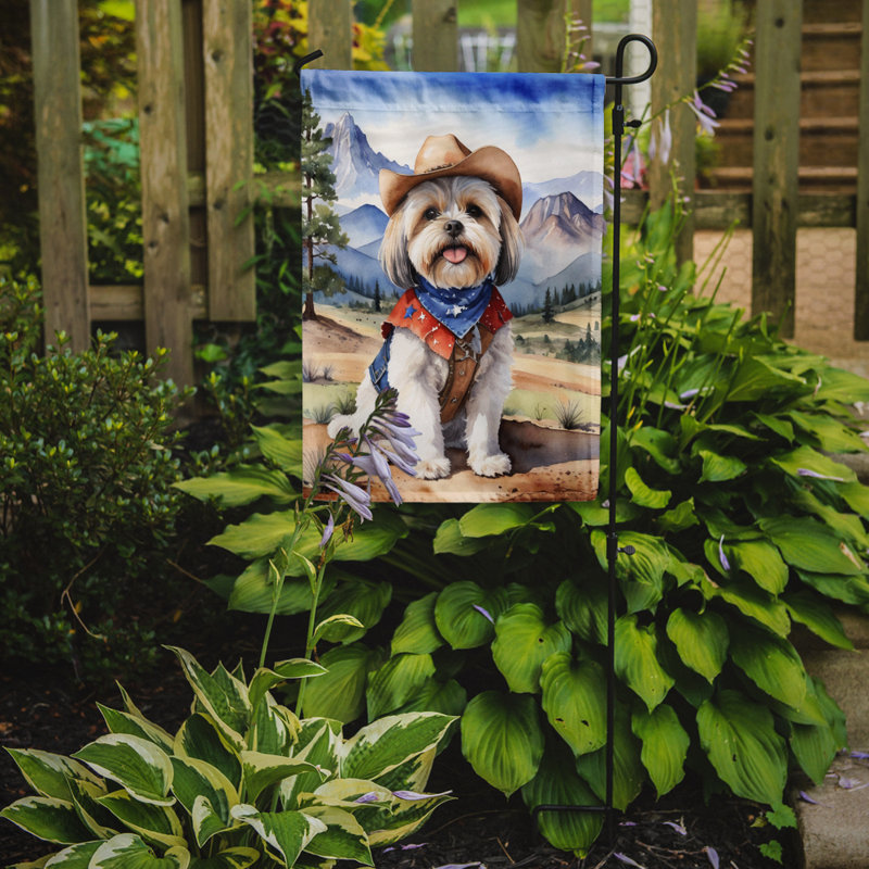 Drapeau Cowboy Welcome Garden, Lhasa Apso