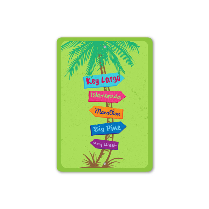 Palmier en aluminium, Florida Key West, H 18 po x l 12 po x P 0,06 po