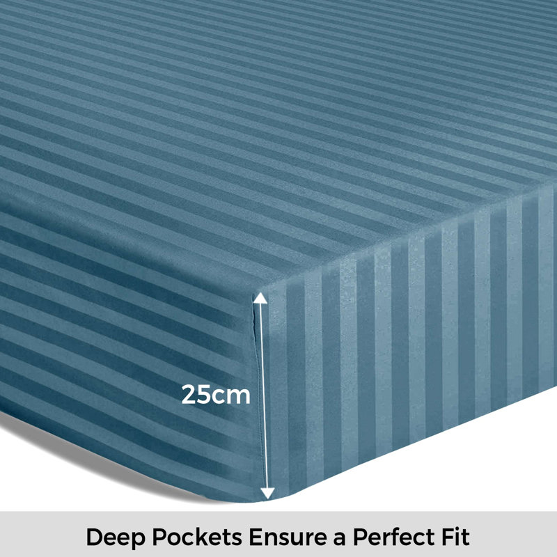 Raskind Microfiber Fitted Sheet, Blue, Kingsize (5")