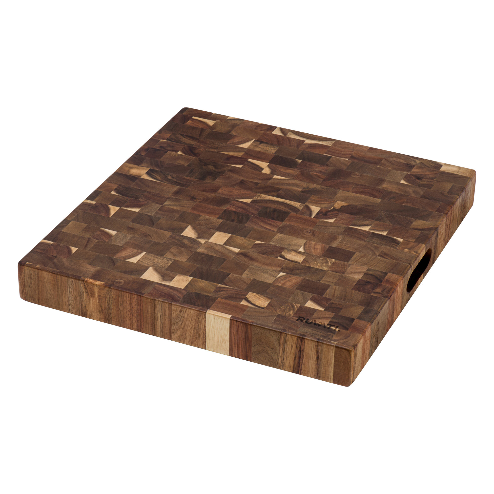 17 x 16 x 2 inch thick End Grain Acacia Butcher Block Solid Wood