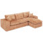 Canapé modulaire Comfy de 107 po avec méridienne réversible avec coussins réversibles orange, siège moelleux, structure modulaire, accoudoirs carrés, 4 sièges, espace principal sans assemblage requis, canapé, divisé