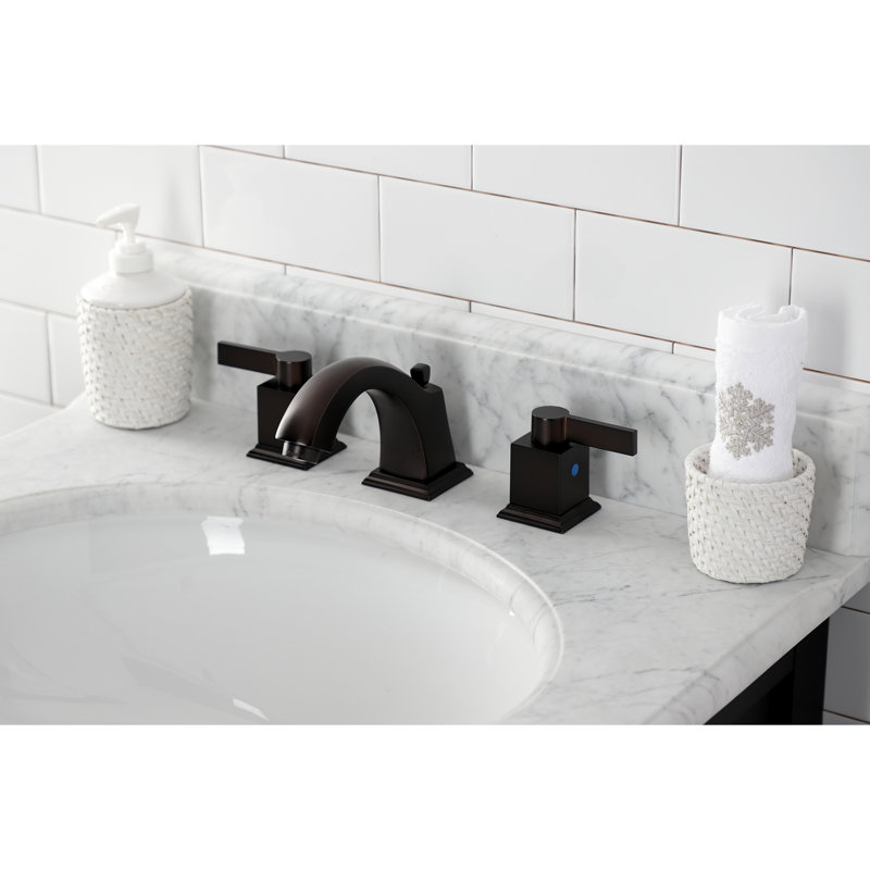 Robinet de salle de bain espacé avec ensemble de drain Meridian, Bronze huilé