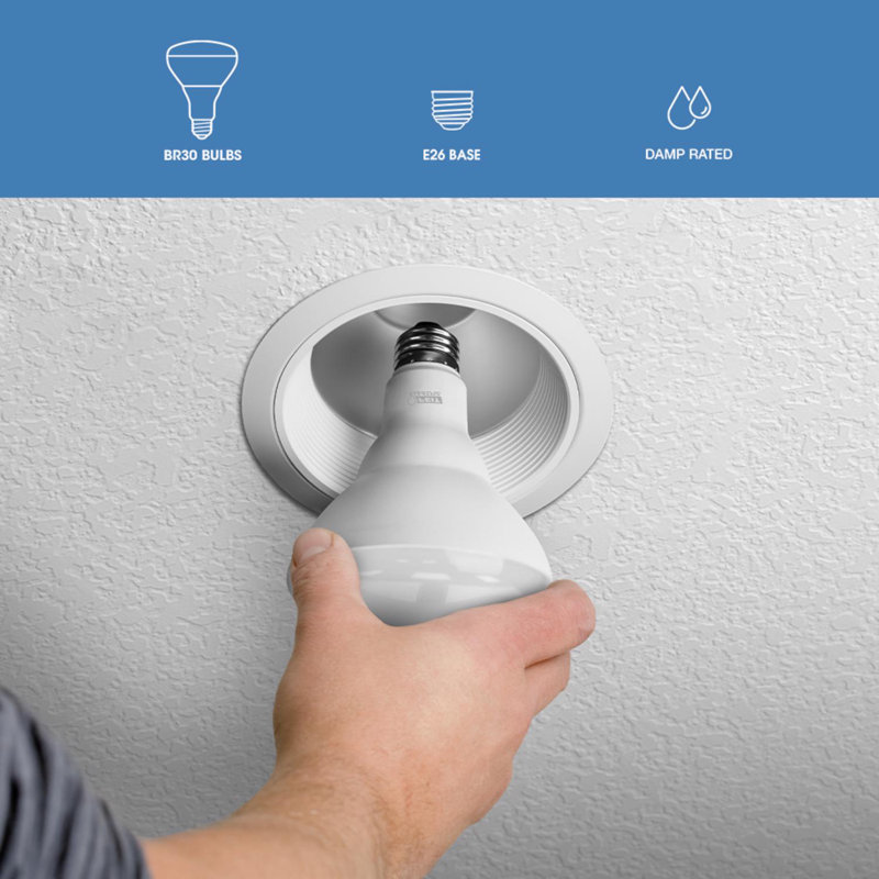 Ampoule à DEL Feit BR30 E26 (moyenne) blanc doux, équivalente à 65 watts, paquet de 12