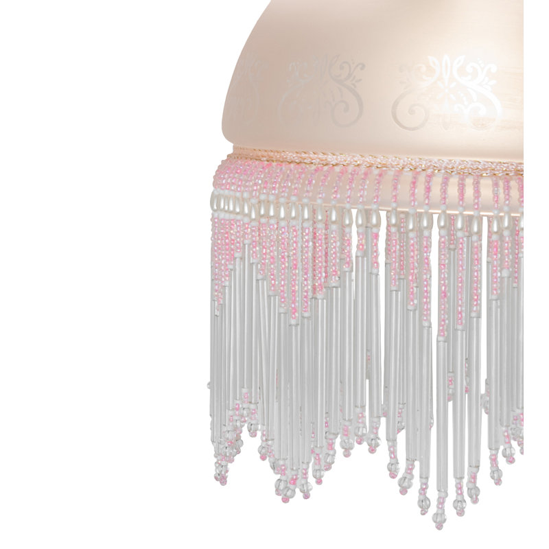 1 - Light Armed Sconce, Light Pink, 8" H x 8" W x 8" D