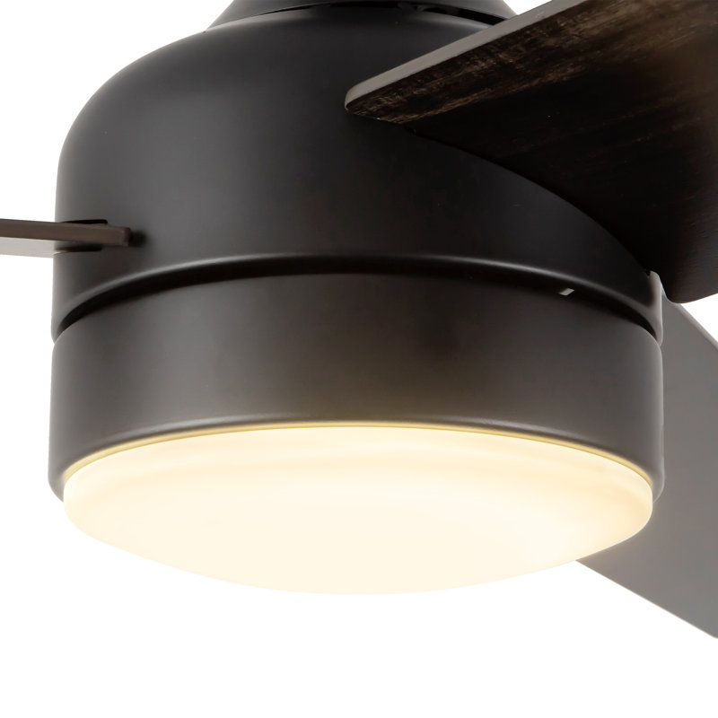 Nash 52-in Brushed Nickel reversible blade Ceiling Fan with LED Light Kit, Matte Black, Matte Black