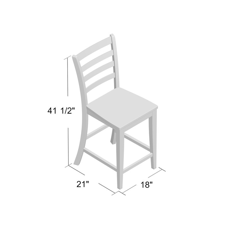 Kewaunee Solid Wood Counter Stool, Gray
