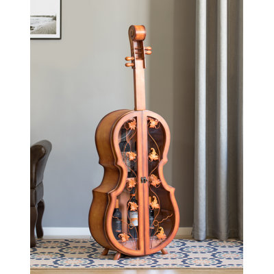 Adelpho Solid Wood Floor Wine Bottle Rack in Brown