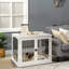 Table d'appoint pour cage de chien d'intérieur, deux portes verrouillables, jolie table décorative pour niche de chiot, petite table blanche, verrouillable, deux côtés ouvrants, niche