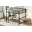 Lit mezzanine en métal avec bureau intégré et tablettes de rangement