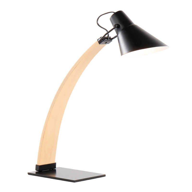 Lotte Solid Wood Arched Lamp, Natural/Black