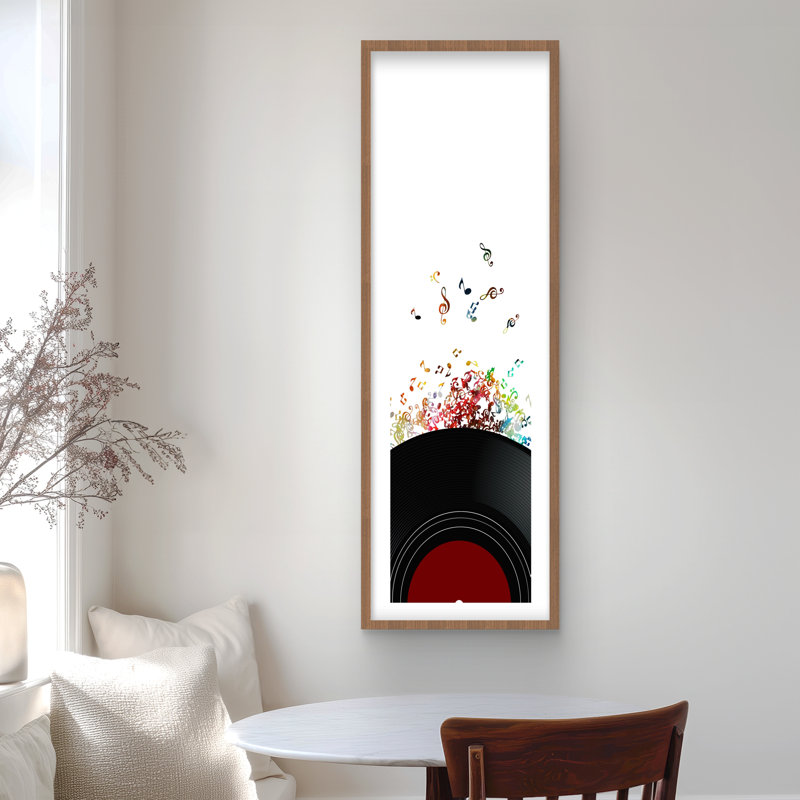 Notes Escaping from a Vinyl Record | Framed Matted Print