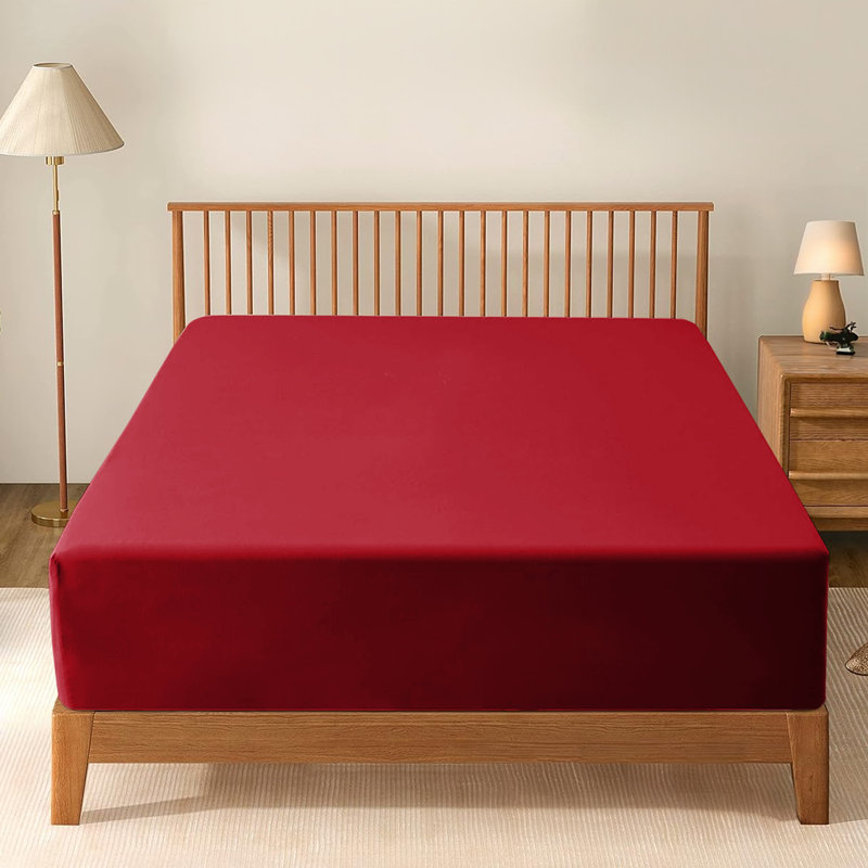 Kadie-Lea Super Soft Extra Deep Microfiber Brushed Fitted Sheet, Kingsize (5'), Red