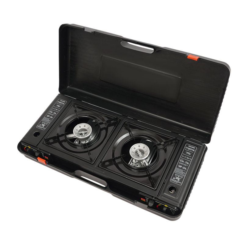 2 Burner Camping Stove With Baking Tray&Portable Case