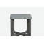 Ensemble de 3 tables basses de forme rectangulaire et 2 tables de bout carrées à pieds croisés de style contemporain gris
