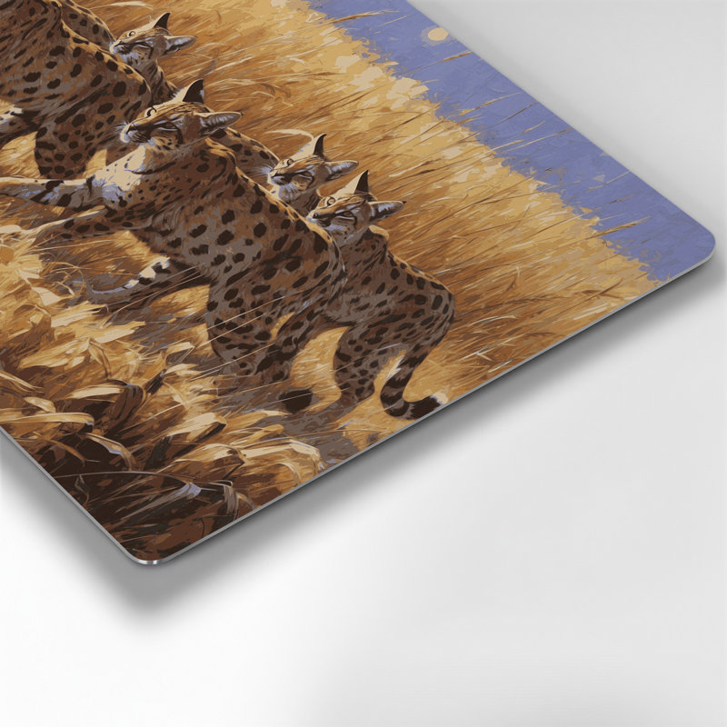 «Big Cats Serval», art mural en métal brun, H 20 po x l 30 po