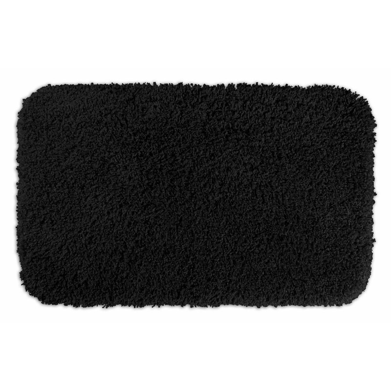 Treye Nylon Bath Rug with Non-Slip Backing, Black, Rectangle 24" x 40"