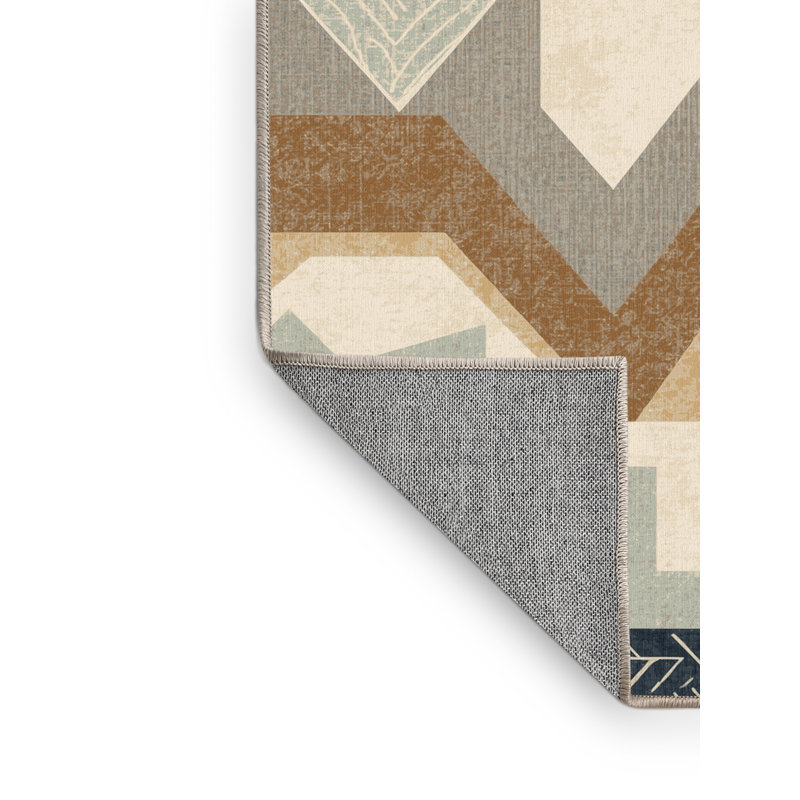 Tapis côtier beige lavable à la machine Titus Poseidon, 8 x 12