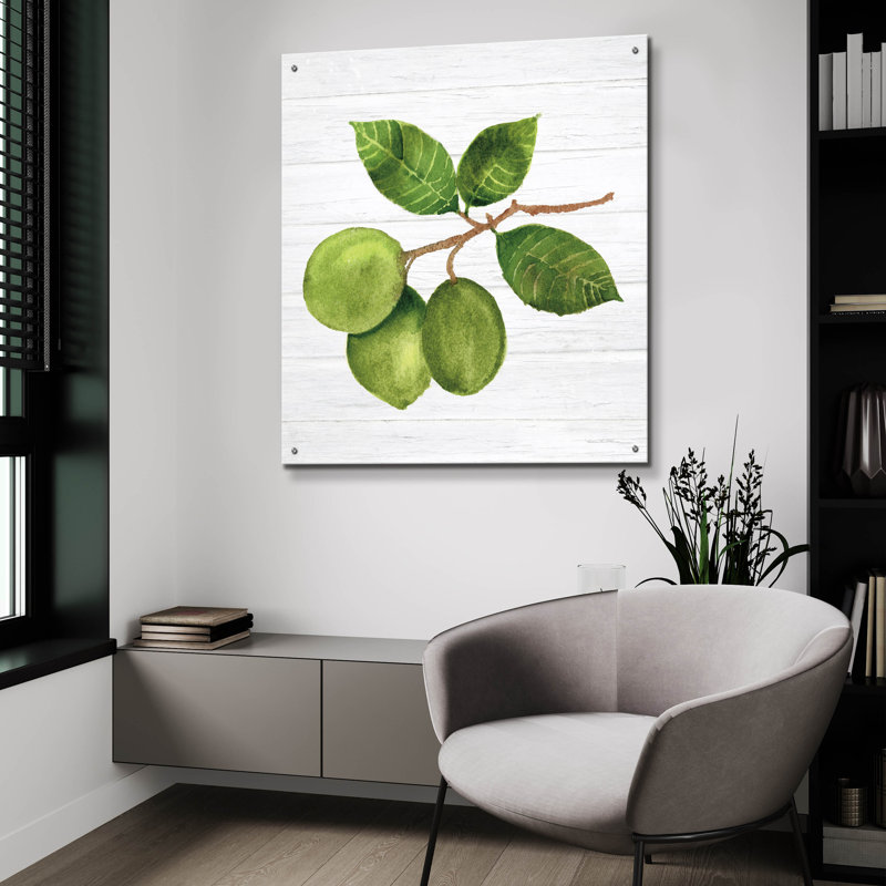  «Citrus Garden 2 Shiplap» par Kathleen Parr, art mural en verre acrylique, 36 po x 36 po, H 36 po x l 36 po