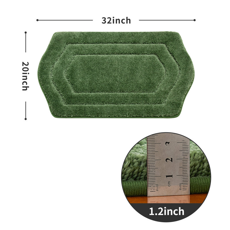 Tapis pour salle de bain Shilynn, Vert, L 20 po x L 32 po