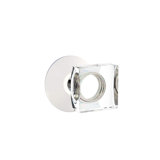 Passage Modern Square Crystal Knob with Modern Rose