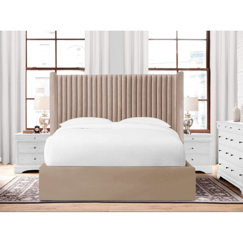 Shelton Upholstered Bed Frame, Double (4'6), Coffee