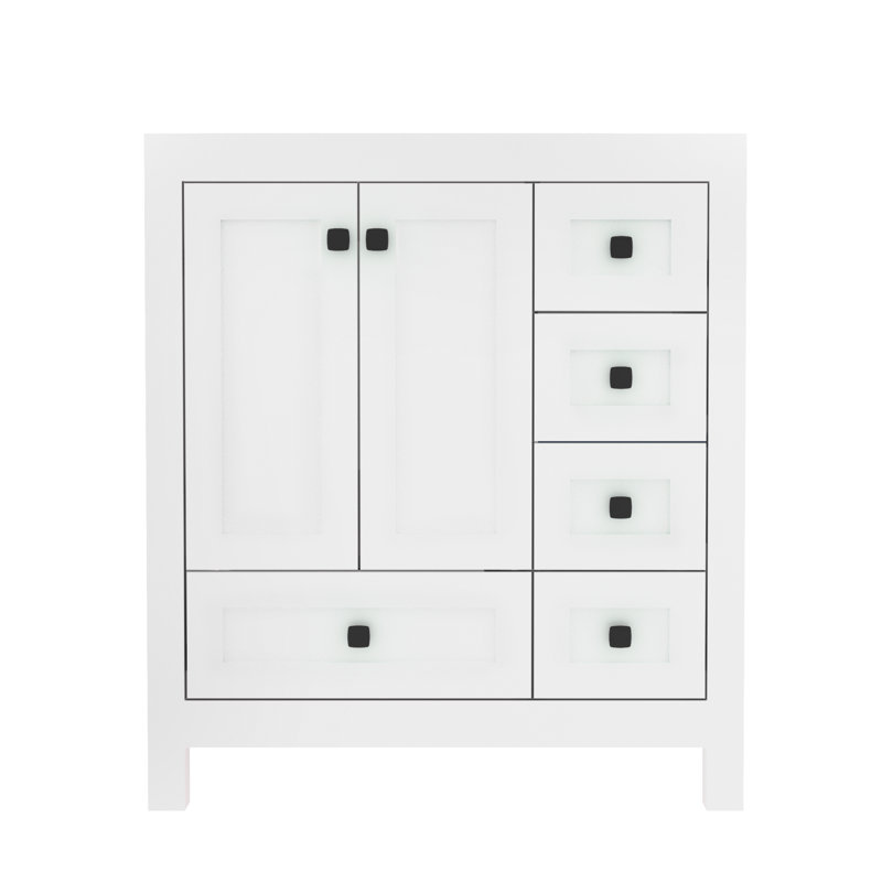 Base de meuble-lavabo simple autoportant 30 po seulement, comptoir de lavabo non inclus, Blanc
