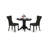 3 Piece Kitchen Table Set Contains a Round Dining Room Table with Pedestal and 2 Black Linen Fabric Upholstered Chairs, Black-504488310-504452758-504452757