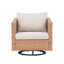 Chaise d'extérieur pivotante en rotin avec coussins