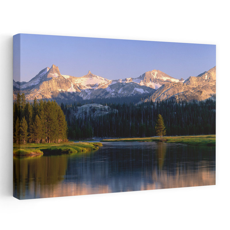 Rivière Tuolumne qui coule à travers la forêt, parc national de Yosemite, Californie, États-Unis, H 40 po x l 60 po