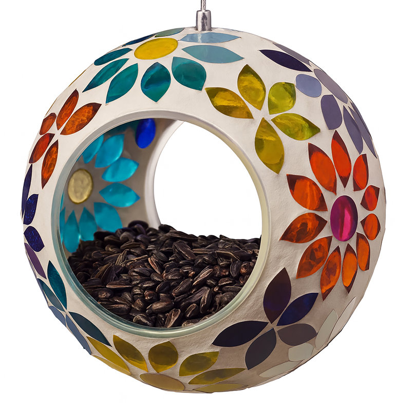 Mangeoire pour oiseaux Bechara, Fleur multicolore