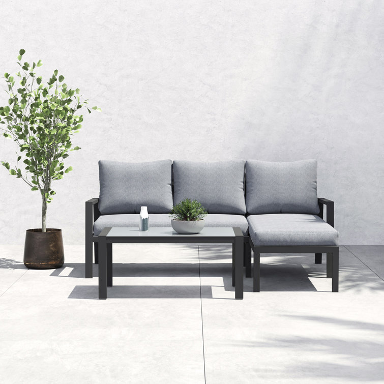 Mikeala 3 - Person Patio Conversation Sets with Cushions